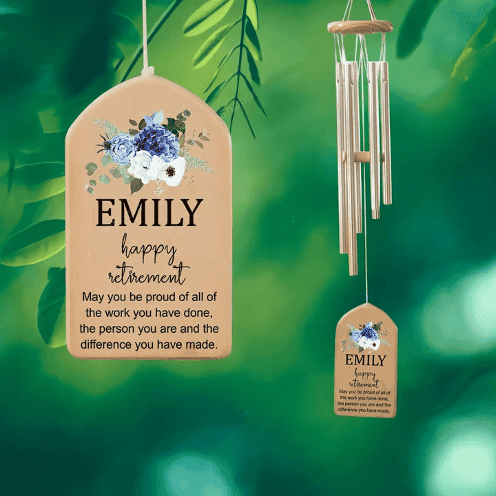 Happy Retirement Wind Chime, Personalized Retirement Gift, Retired Teacher, End Year Gift, Retirement Wind Chime,Retirement Gift for Teacher