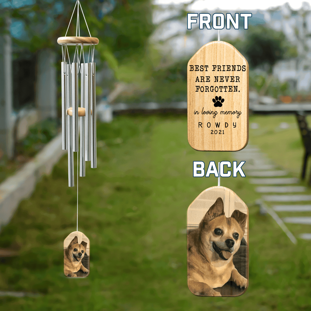 Personalized Memorial Gift For Loss Of Pet, Best Friends Are Never Forgotten Wind Chime