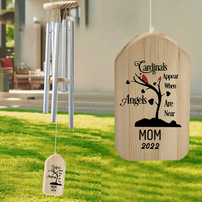 Personalized Cardinals Memorial Wind Chime Sympathy Gifts, Mom Gift Memorial Heaven, Cardinal Chime Chime