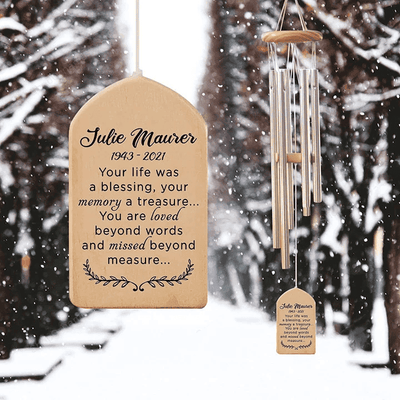 Memorial Wind Chimes Personalized Outdoor Sympathy, Loss of Mom Dad, Sympathy Wind Chime, Bereavement Memorial Gift, Remembrance Wind Chime, Condolences Gift