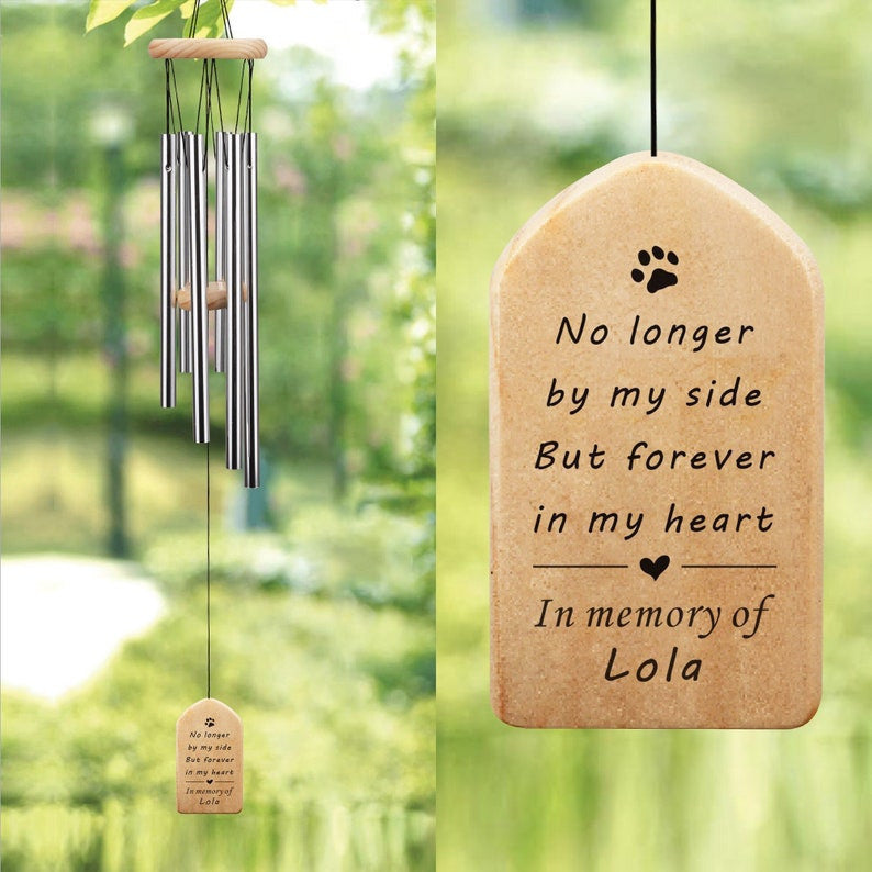 Personalized Pet Memorial Wind Chime,Dog Loss Memorial Gift, Pet Loss Gift, Bereavement Gift, Dog Sympathy Chime, Pet Remembrance Wind Chime