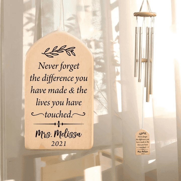 Teacher Retirement Wind Chime, Personalized Retirement Gift, Retired Teacher, End Year Gift, Retirement Wind Chime, Gift for Teacher