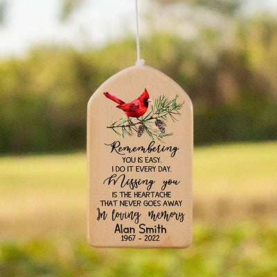 Personalized Cardinal Memorial Wind Chimes, In Loving Memorial, Cardinal Wind Chime