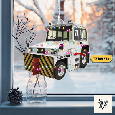 Diesel Aircraft Tow Tractor Christmas Ornament 2D , Tree Hanging Xmas Ornament ,Trucks Lovers Ornament, Gift For Driver