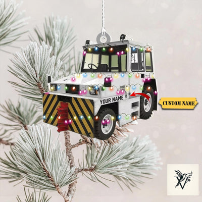 Diesel Aircraft Tow Tractor Christmas Ornament 2D , Tree Hanging Xmas Ornament ,Trucks Lovers Ornament, Gift For Driver