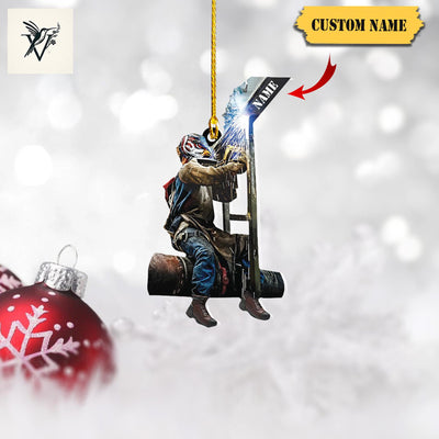 Welder Christmas Ornament Acrylic 2D, Welder Ornament , Christmas Gift Welder Lover,Custom Name Welder Ornament,Gifts Colleagues