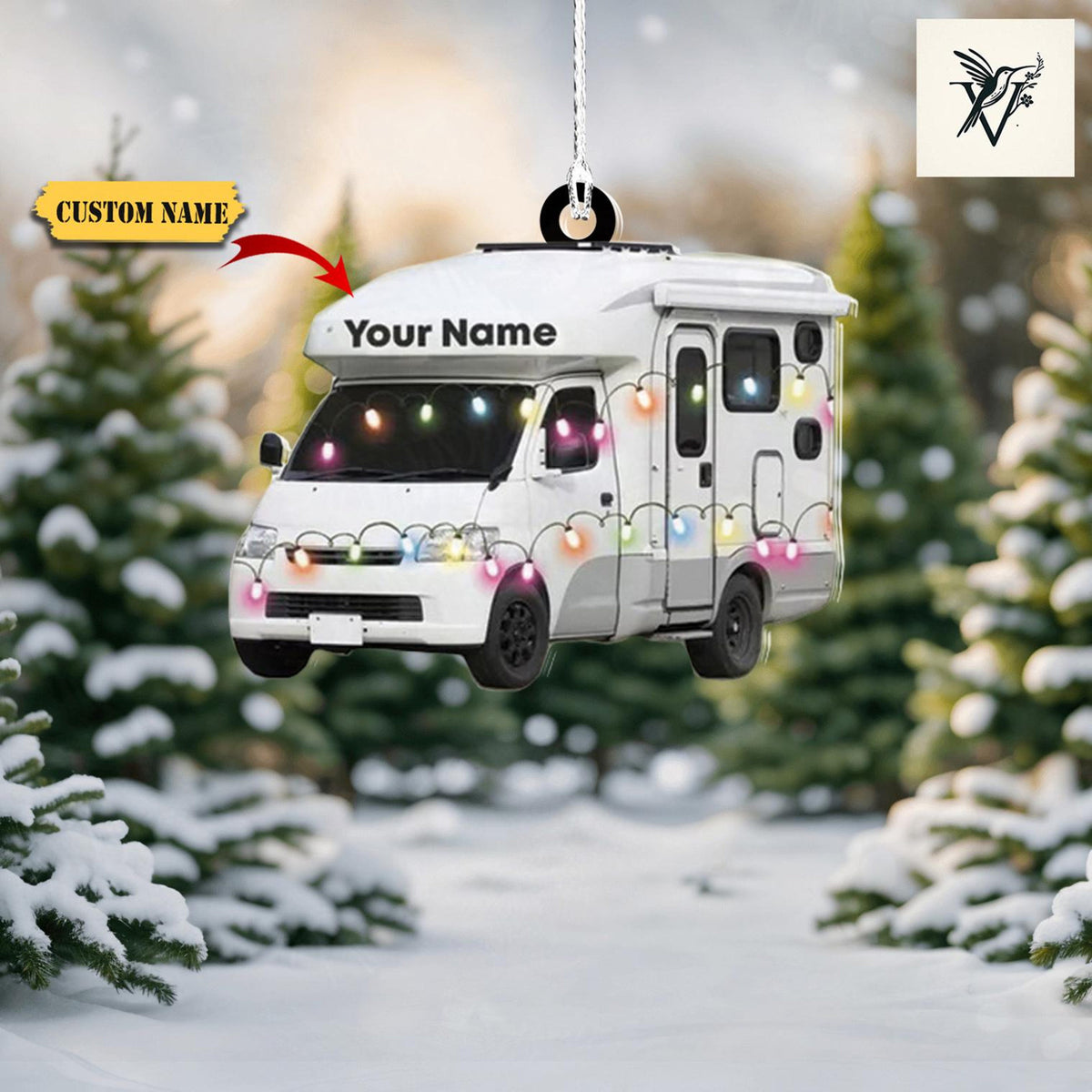 Travel Trailers Christmas Ornament 2D ,Camper Van Tree Hanging Xmas Ornament Decor ,Gift For Camper, Custom Camping, Camper Gift, Xmas Decor