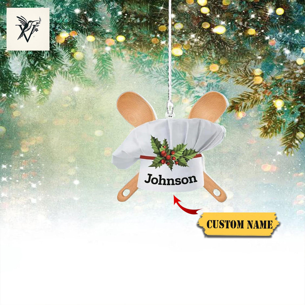 Personalized Chef Christmas Ornament2D 2024, Cooking Christmas Ornaments, Chef Uniform Ornament ,Baking- Cooking Ornament, Chef Hat Ornament