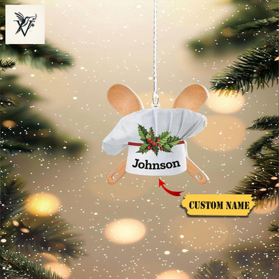 Personalized Chef Christmas Ornament2D 2024, Cooking Christmas Ornaments, Chef Uniform Ornament ,Baking- Cooking Ornament, Chef Hat Ornament