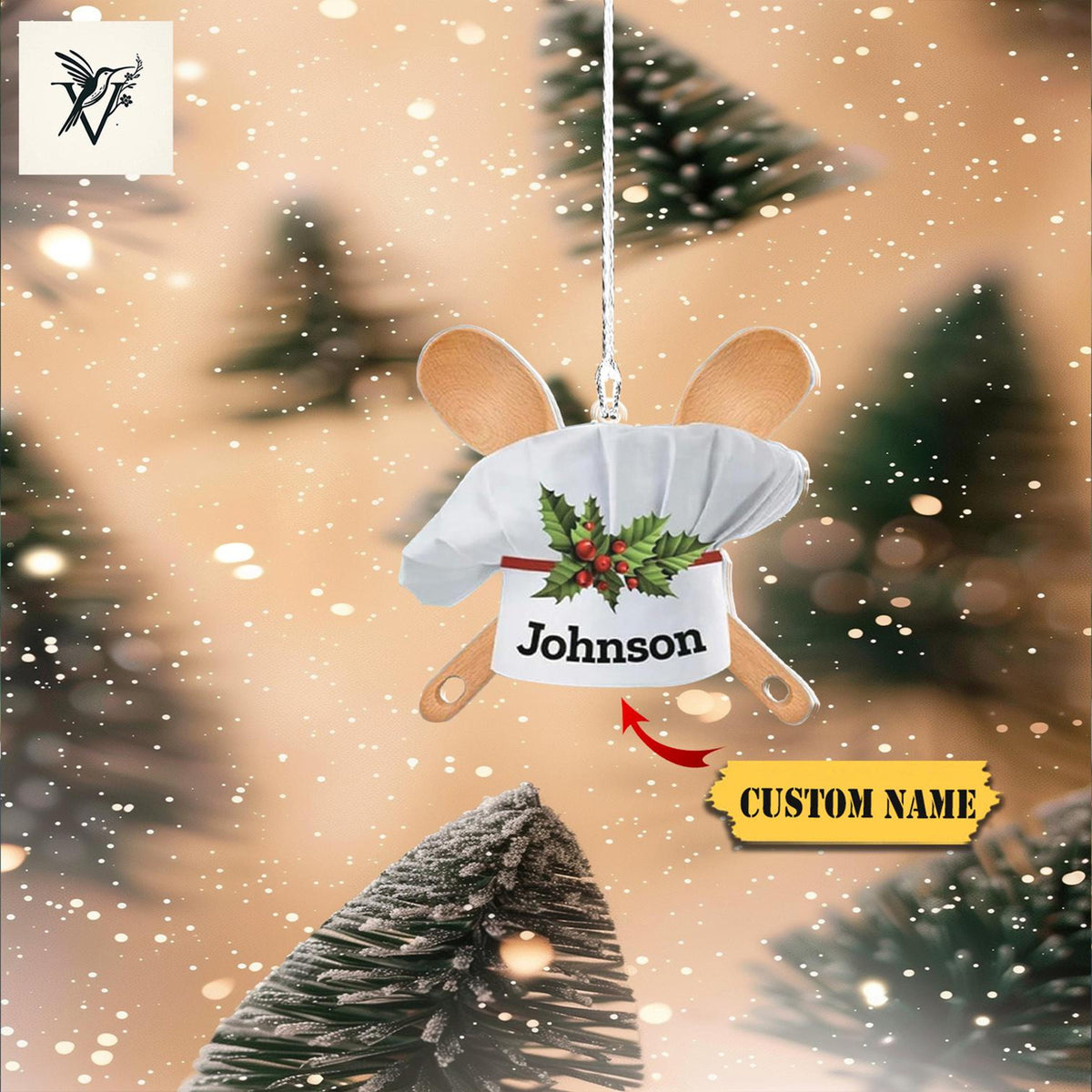 Personalized Chef Christmas Ornament2D 2024, Cooking Christmas Ornaments, Chef Uniform Ornament ,Baking- Cooking Ornament, Chef Hat Ornament