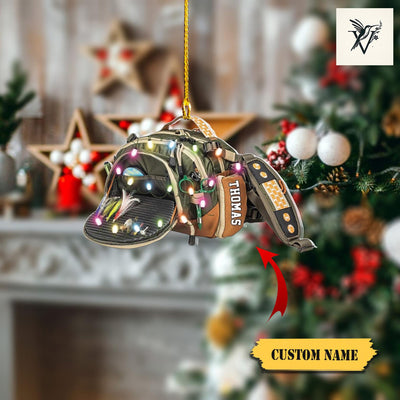 Personalized Fishing Backpack Christmas Ornament 2D, Fishing Lovers Gift, Fishing Ornament, Custom Flat Acrylic Ornament, Christmas Ornament