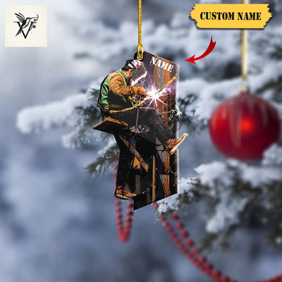 Welder Christmas Ornament Acrylic 2D, Welder Ornament , Christmas Gift Welder Lover,Custom Name Welder Ornament,Gifts Colleagues