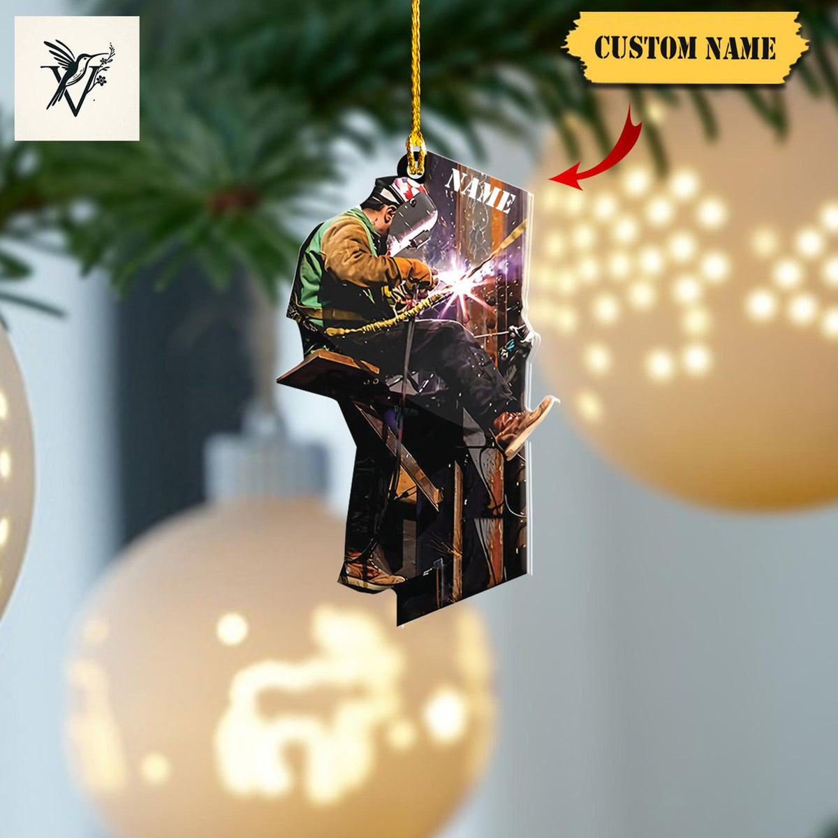 Welder Christmas Ornament Acrylic 2D, Welder Ornament , Christmas Gift Welder Lover,Custom Name Welder Ornament,Gifts Colleagues