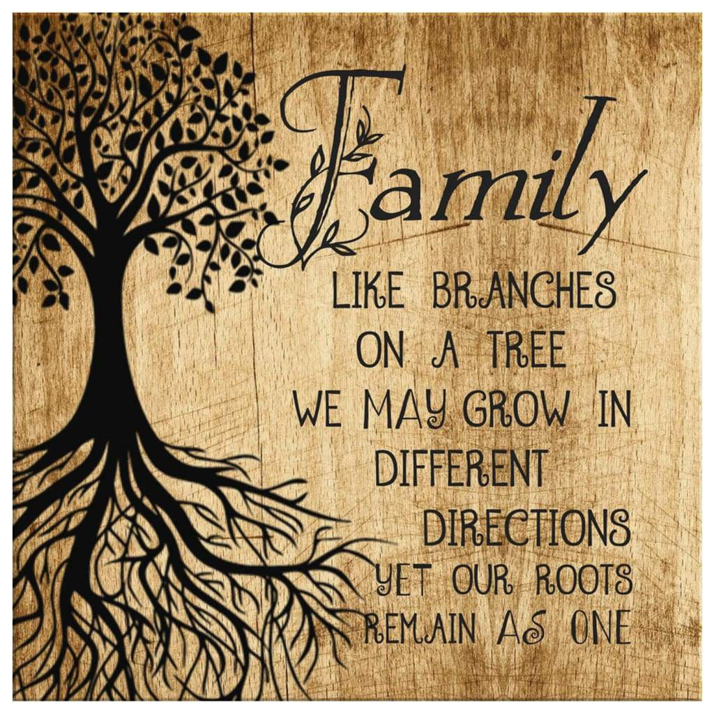 Family Like Branches On A Tree Canvas Gallery Wrapped Canvas Canvas Print Christian Wall Decor Square Canvas Frames