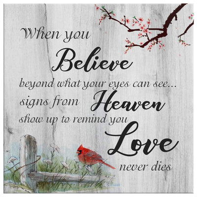 When You Believe Beyond What Your Eyes Can See Thanksgiving Home Decor Canvas Gallery Wrapped Canvas Framed Gift Idea Square Canvas Frames
