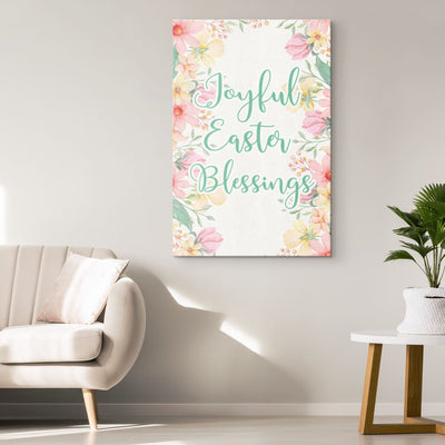 Joyful Easter Blessings Home Decor Canvas Gallery Wrapped Canvas Framed Gift Idea, Easter Gifts