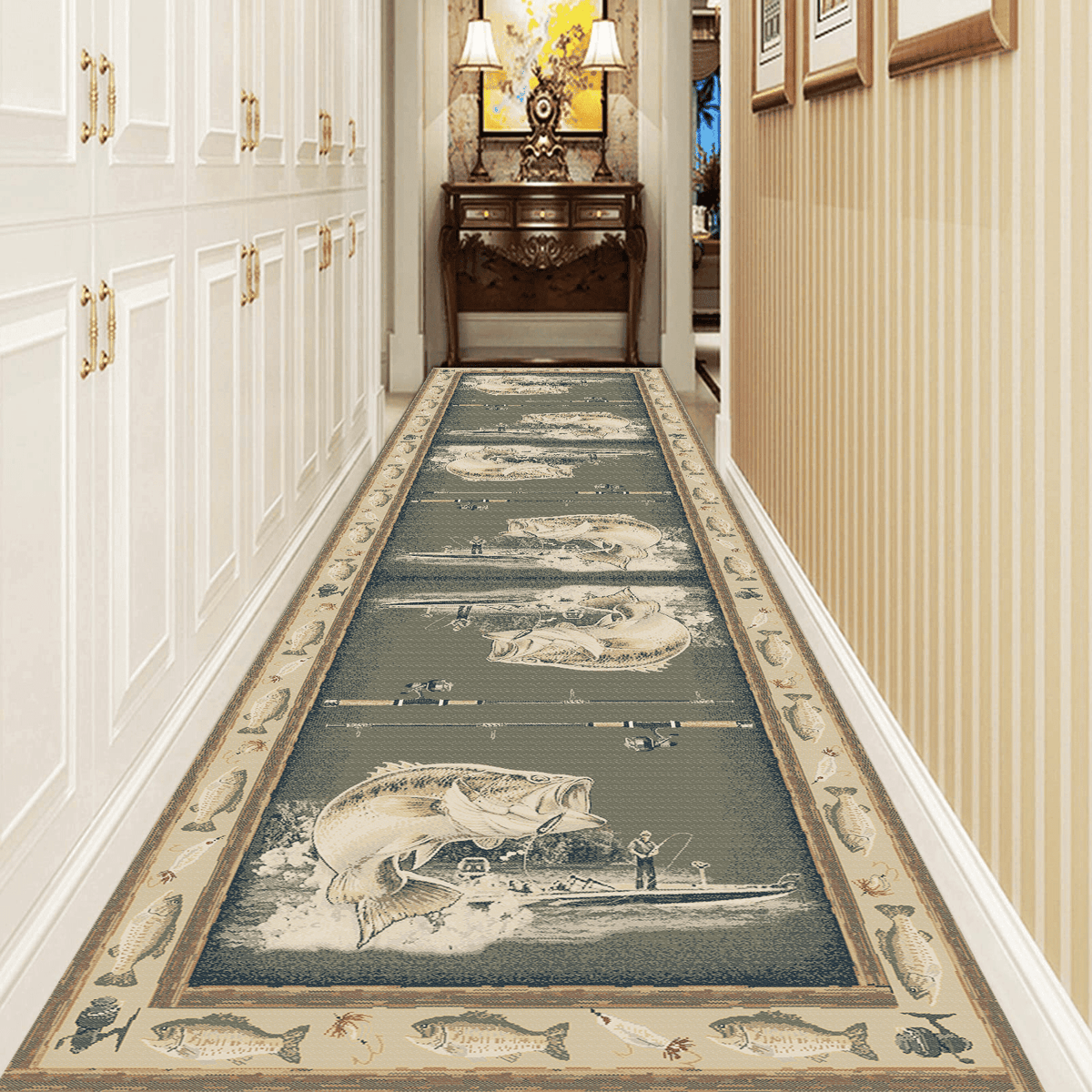 Custom Bass Fishing Runner Area Rug