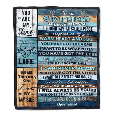 Personalized To My Girlfriend Blanket From Boyfriend I Love You Blessing Sweet Birthday Anniversary Valentine's Day Christmas Customized Fleece Blanket
