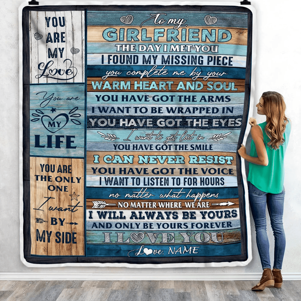 Personalized To My Girlfriend Blanket From Boyfriend I Love You Blessing Sweet Birthday Anniversary Valentine's Day Christmas Customized Fleece Blanket