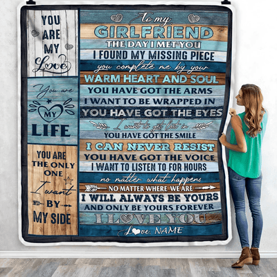 Personalized To My Girlfriend Blanket From Boyfriend I Love You Blessing Sweet Birthday Anniversary Valentine's Day Christmas Customized Fleece Blanket