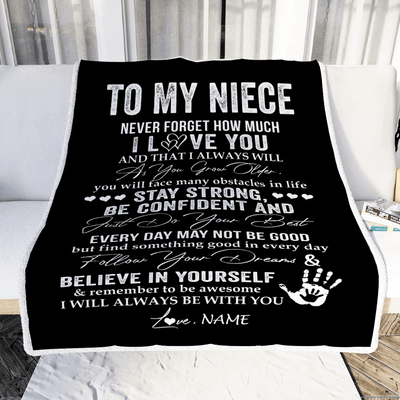 Personalized To My Niece I Love You Forever From Aunt Auntie Uncle Niece Birthday Christmas Thanksgiving Graduation Customized Fleece Blanket