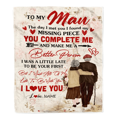 Personalized To My Man Blanket From Wife The Day I Met You Husband Birthday Anniversary Wedding Valentines Day Christmas Customized Fleece Throw Blanket