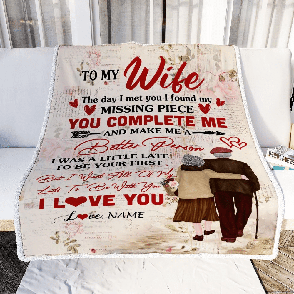 Personalized To My Wife Blanket From Husband The Day I Met You Wife Birthday Anniversary Wedding Valentines Day Christmas Customized Fleece Throw Blanket