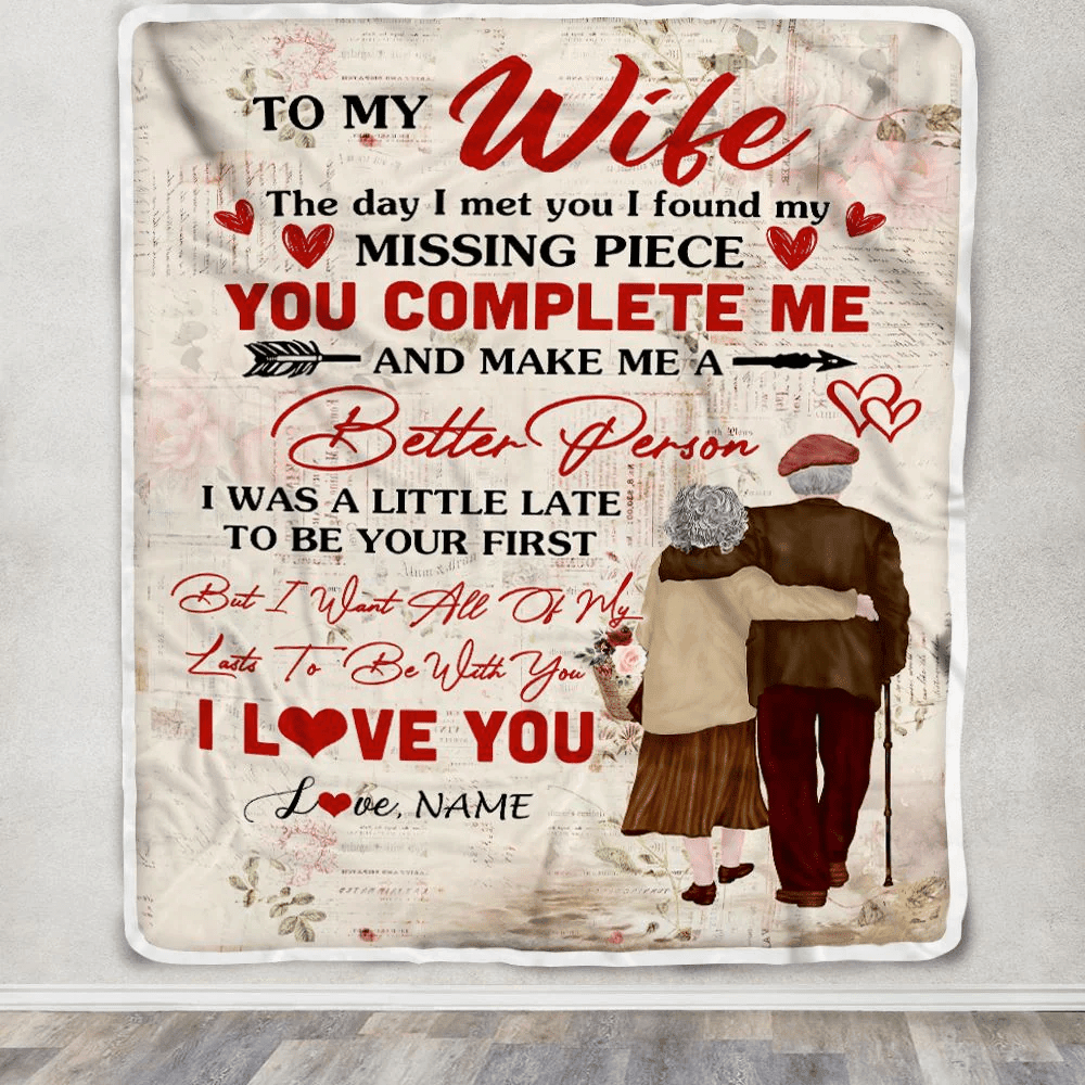 Personalized To My Wife Blanket From Husband The Day I Met You Wife Birthday Anniversary Wedding Valentines Day Christmas Customized Fleece Throw Blanket