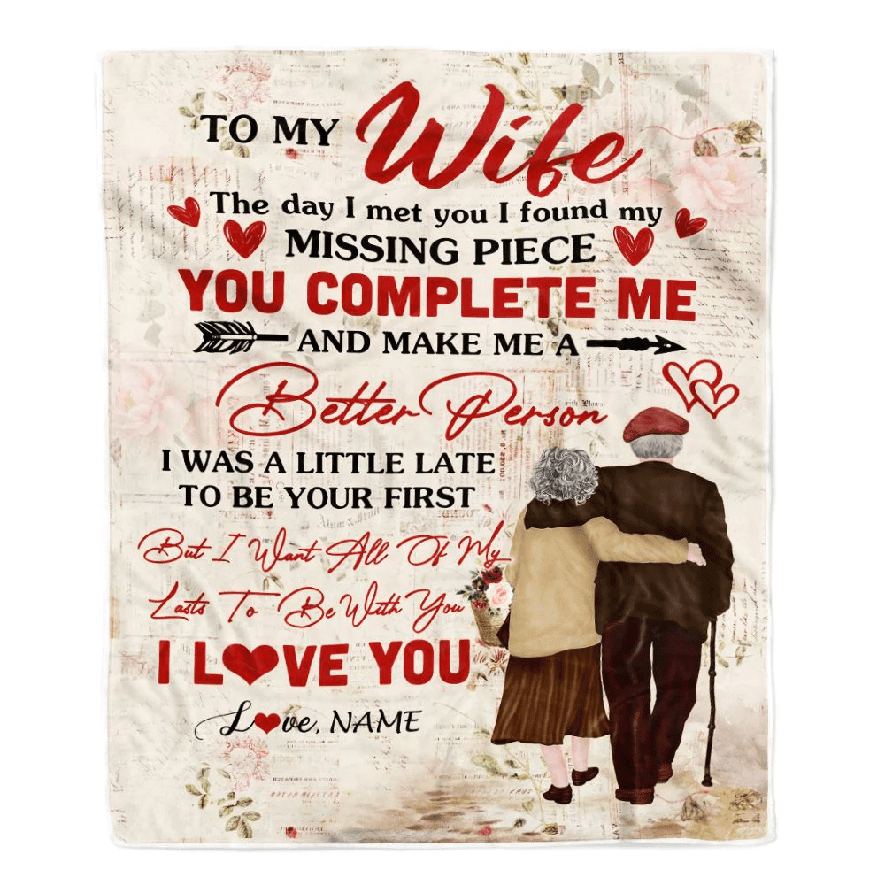 Personalized To My Wife Blanket From Husband The Day I Met You Wife Birthday Anniversary Wedding Valentines Day Christmas Customized Fleece Throw Blanket