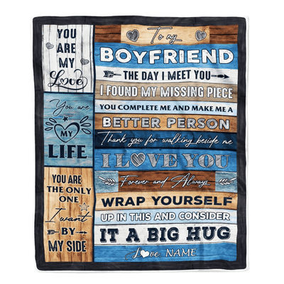 Personalized To My Boyfriend Blankets From Girlfriend You Are My Love It A Big Hug Boyfriend Birthday Valentine's Day Christmas Customized Fleece Blanket
