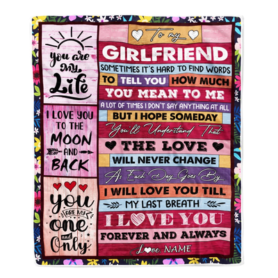 Personalized To My Girlfriend Blanket From Boyfriend Wood Never Forget That I Love You Girlfriend Anniversary Valentines Day For Her Christmas Fleece Blanket