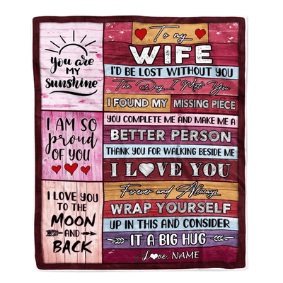 Personalized To My Wife Blankets From Husband You Are My Love It A Big Hug Wife Birthday Valentine's Day Christmas Customized Fleece Blanket