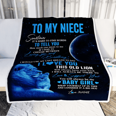 Personalized To My Niece Blanket From Uncle I Love You This Old Lion Niece Birthday Graduation Christmas Customized Bed Fleece Throw Blanket