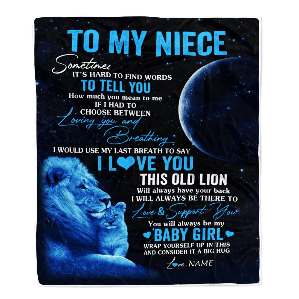 Personalized To My Niece Blanket From Uncle I Love You This Old Lion Niece Birthday Graduation Christmas Customized Bed Fleece Throw Blanket