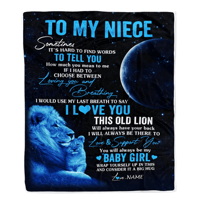 Personalized To My Niece Blanket From Uncle I Love You This Old Lion Niece Birthday Graduation Christmas Customized Bed Fleece Throw Blanket