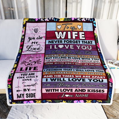 Personalized To My Wife Blanket From Husband Romantic I Love You Gifts For Wife Anniversary Valentines Wedding Christmas Customized Fleece Throw Blanket