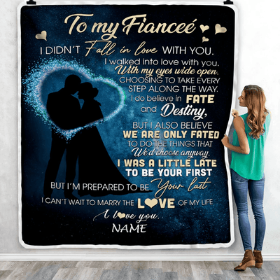 Personalized To My Fiancee Blankets Fall In Love With You Future Wife Fiancee Birthday Valentine's Day Christmas Customized Fleece Blanket