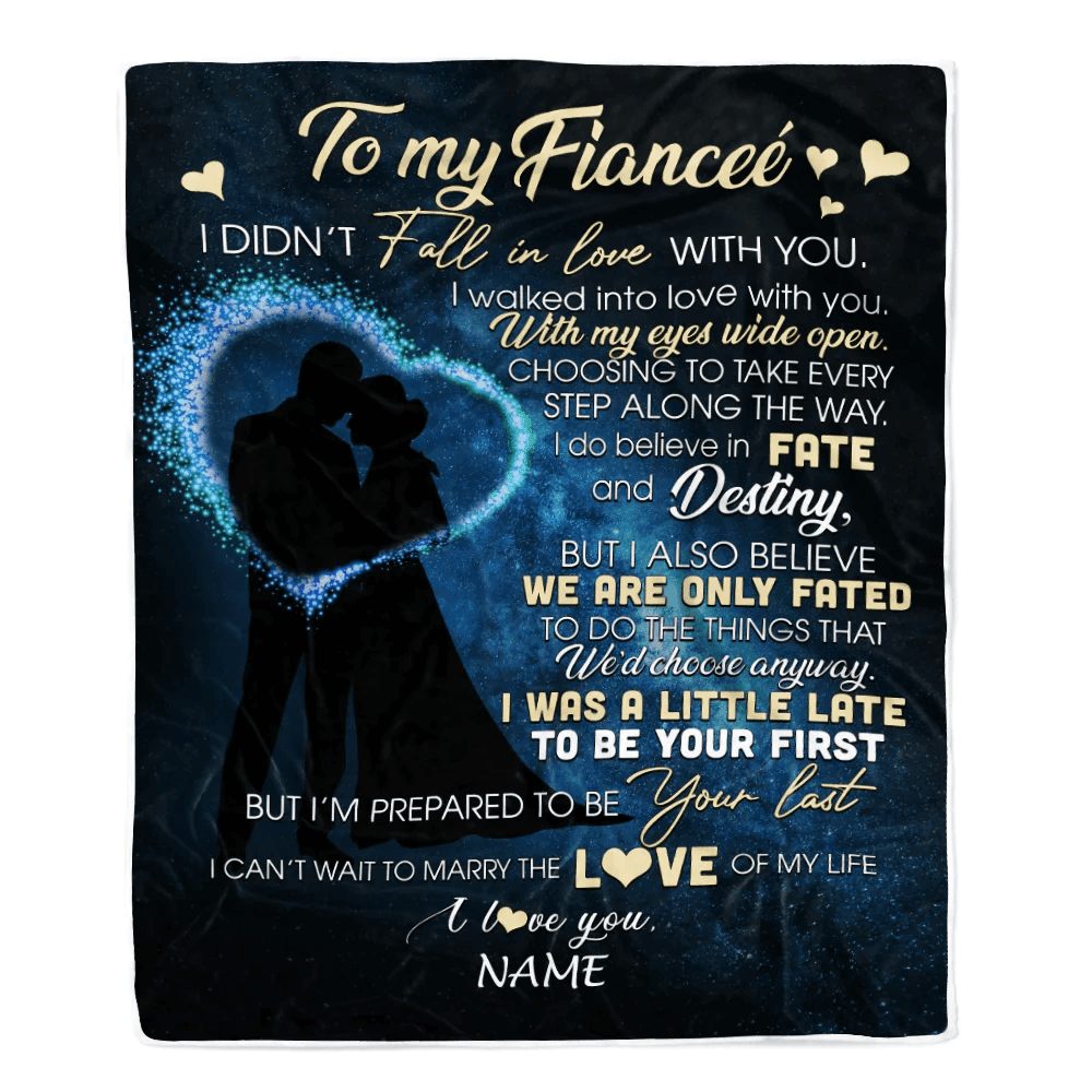 Personalized To My Fiancee Blankets Fall In Love With You Future Wife Fiancee Birthday Valentine's Day Christmas Customized Fleece Blanket
