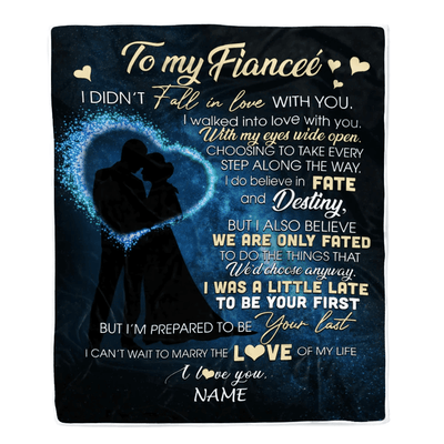 Personalized To My Fiancee Blankets Fall In Love With You Future Wife Fiancee Birthday Valentine's Day Christmas Customized Fleece Blanket