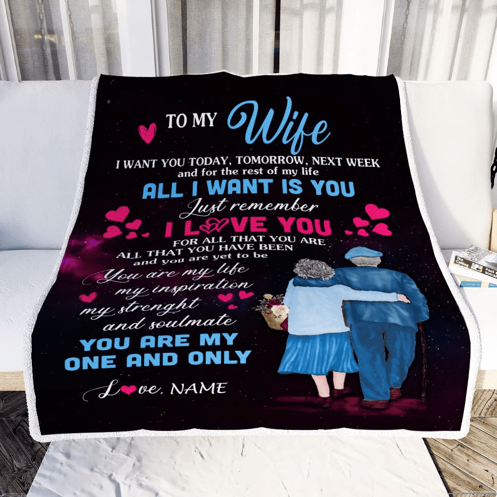 Personalized To My Wife Blanket From Husband Just Remember I Love You Wife Wedding Day Anniversary Romantic Women Birthday Christmas Fleece Throw Blanket