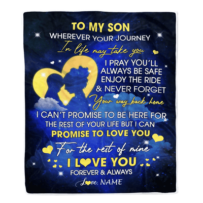Personalized To My Son Blanket From Mom Mother Wherever Your Journey Son Birthday Graduation Christmas Customized Bed Fleece Throw Blanket