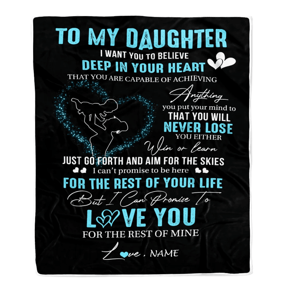 Personalized To My Daughter Blanket From Mom Promise To Love You Daughter Birthday Graduation Christmas Customized Bed Fleece Throw Blanket