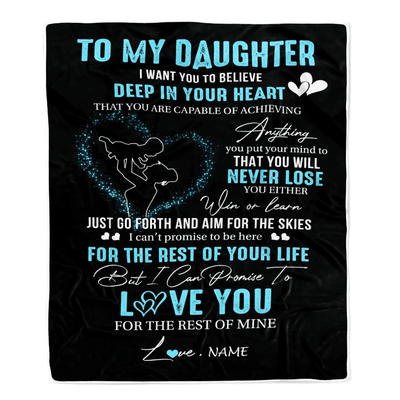 Personalized To My Daughter Blanket From Mom Promise To Love You Daughter Birthday Graduation Christmas Customized Bed Fleece Throw Blanket