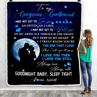Personalized To My Gorgeous Girlfriend From Boyfriend Name I Love You Still Birthday Anniversary Valentine's Day Christmas Bed Quilt Fleece Throw Blanket