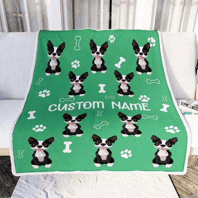 Personalized Custom Boston Terrier Blanket for Dog Mother Mom Dog Father Dad Dog Lover for Women Men Boy Girl Christmas Customized Bed Fleece Throw Blanket