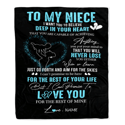 Personalized To My Niece Blanket From Aunt Auntie Promise To Love You Niece Birthday Graduation Christmas Customized Bed Fleece Throw Blanket