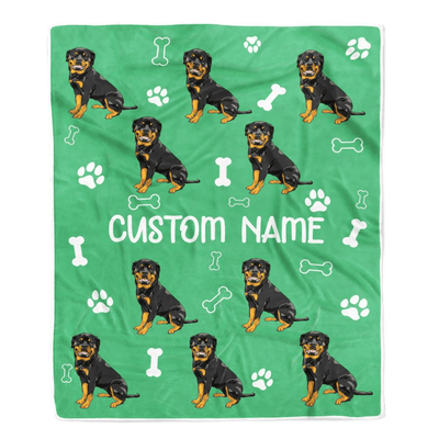 Personalized Custom Rottweiler Blanket for Dog Mother Mom Dog Father Dad Dog Lover for Women Men Boy Girl Birthday Christmas Customized Bed Fleece Throw Blanket