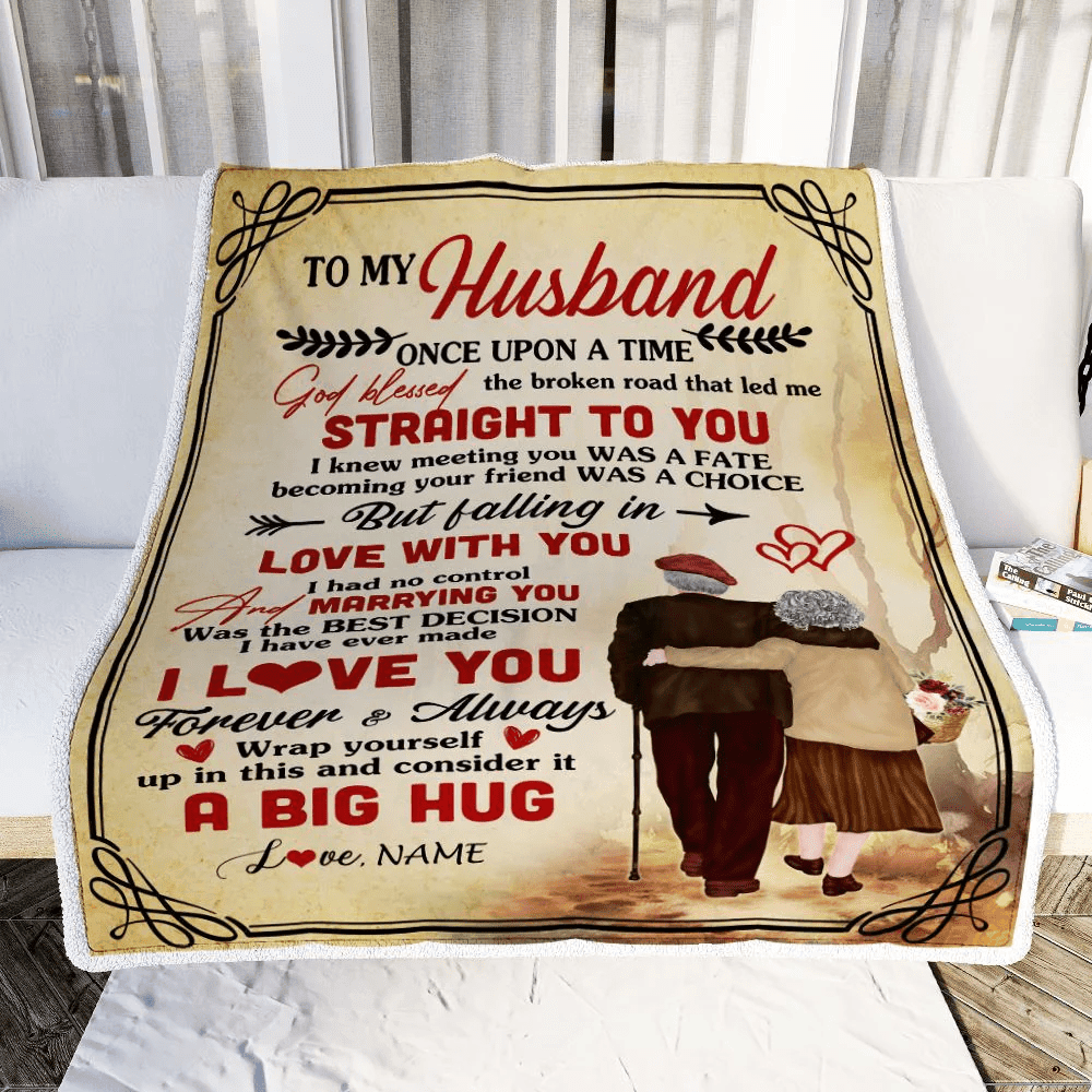 Personalized To My Husband From Wife Blanket I Love You For Him Husband Wedding Anniversary Romantic Valentines Day Birthday Christmas Fleece Throw Blanket