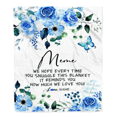 Personalized To My Meme Blanket From Grandkids Floral How Much We Love You Meme Birthday Mothers Day Christmas Customized Fleece Throw Blanket