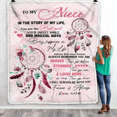 Personalized To My Niece Blanket From Aunt Auntie Uncle You Are The Best Part Niece Birthday Graduation Christmas Customized Bed Fleece Throw Blanket